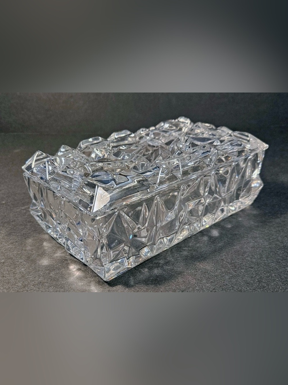Vintage Tiffany & Co. Rock Cut Crystal Jewlery Box 
Excellent Condition